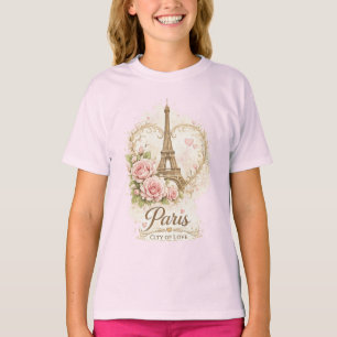 Paris Ville de l'Amour T-Shirt Fleur Eiffel