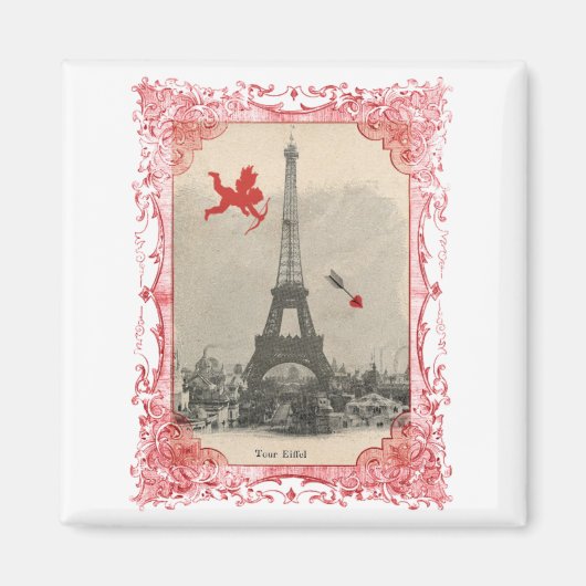 Paris Vintage Cupid Saint Valentin Magnet (Devant)