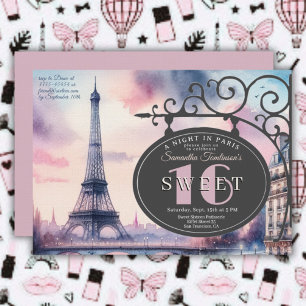 Paris Vintage Eiffeltoren Sweet 16 Verjaardag Kaart