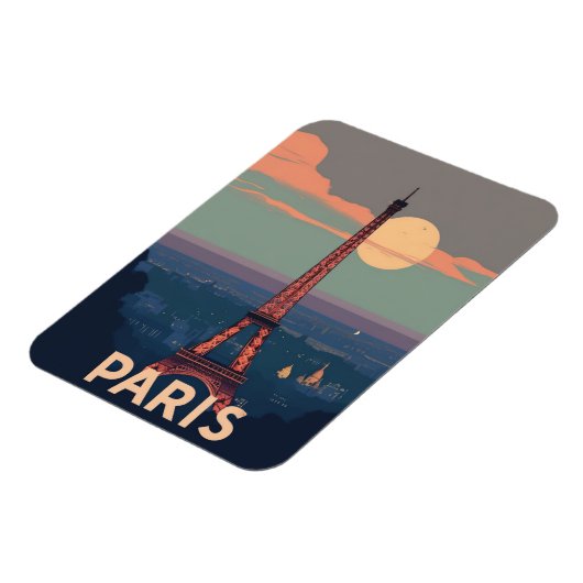 Paris Vintage Magnet Retro Tour Eiffel (Côté Gauche)