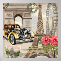 Paris vintage poster. , poster, parijs, oud.