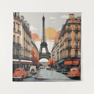 Paris vintage poster wandkleed
