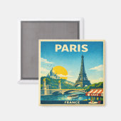 Paris Vintage Travel Poster Magnet (Recto/Verso)