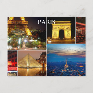 Paris Vintage Travel Tourism Briefkaart toevoegen