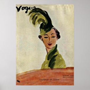 Paris Vogue Hoesje ~ Petten & Fabrics 1935 Poster