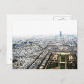 Paris Vue depuis la carte postale Tour Eiffel (Devant / Derrière)