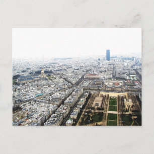 Paris Vue depuis la carte postale Tour Eiffel