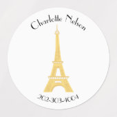 Paris Waterdichte Circle Sticker Naam Labels (Design 1)