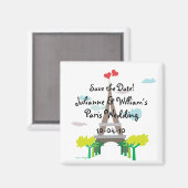 Paris Wedding Save the Date Magnet Magneet (Voorkant / Achterkant)