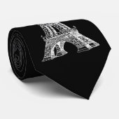  Paris White Tower Black Stropdas (Opgerold)