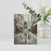 Paris Winter Shopping Stroll Feestdagenkaart (Staand voorkant)