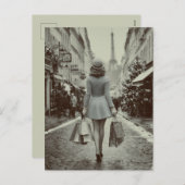 Paris Winter Shopping Stroll Feestdagenkaart (Voorkant / Achterkant)