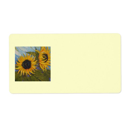 Paris Yellow Sunflower Étiquette de livraison (Devant)
