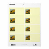 Paris Yellow Sunflower Étiquette de livraison (Feuille entière)