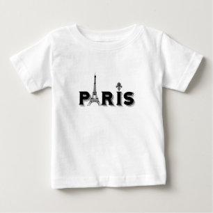 -Paris zwart-wit-baby T-shirt