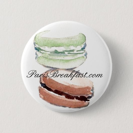 ParisBreakfast.com-toets Ronde Button 5,7 Cm (Voorkant)