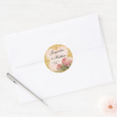 Parisiaans Roos Manor House Formal Wedding Ronde Sticker (Envelop)