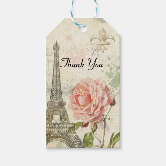 Parisiaanse Partij Hartelijk dank Cadeaulabel (Voorkant)