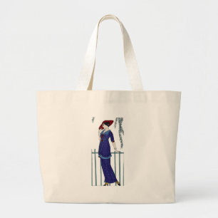 Parisian Art deco 1920s mode dame Grote Tote Bag