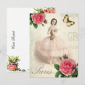 Parisian Ballerina Briefkaart (Voorkant / Achterkant)
