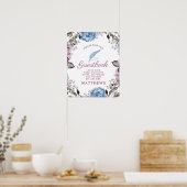 Parisian Charm Blue & Roze onze gebarentaal ondert Poster (Keuken)