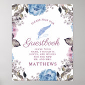 Parisian Charm Blue & Roze onze gebarentaal ondert Poster (Voorkant)