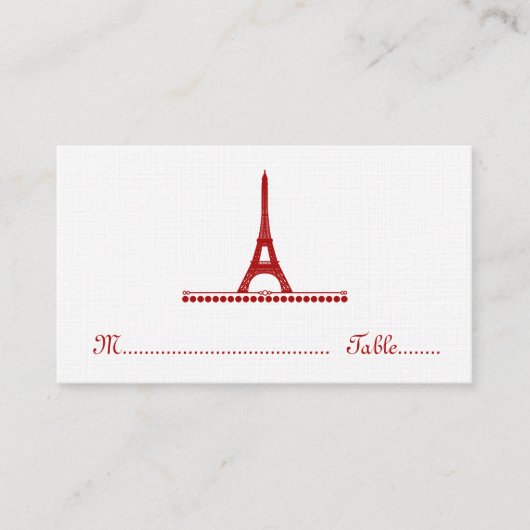 Parisian Chic Place Card, rood Plaatskaartje (Voorkant)