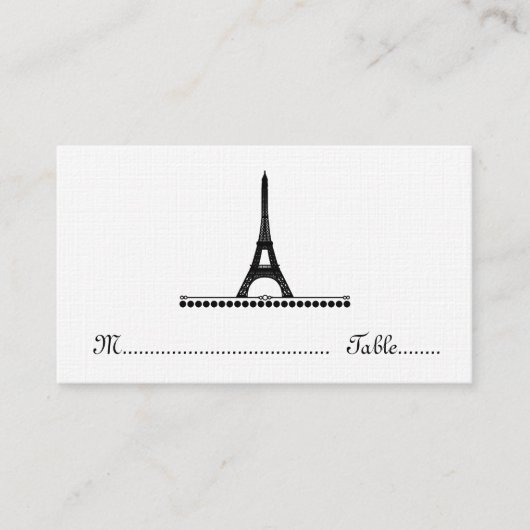Parisian Chic Place Card, zwart Plaatskaartje (Voorkant)