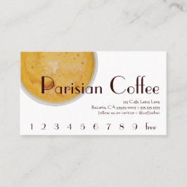 Parisian Coffee Drink Loyalty/Punch Card Klantenkaartje