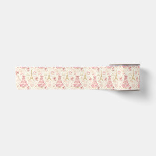 Parisian Coquette Stof Pink Toile Kerst Lint
