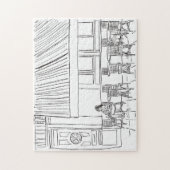 Parisian Corner Black and White Jigzaag Puzzle Legpuzzel (Verticaal)