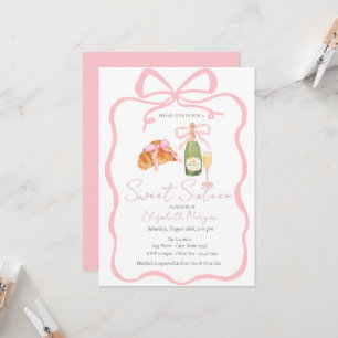 Parisian Croissant Roze Strik Champagne Zoete 16 Kaart