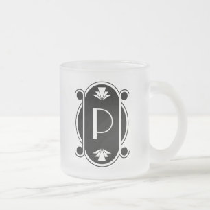 Parisian Deco Wedding Monogrammed Matglas Koffiemok
