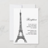 Parisian Eiffel Tower Black & White Reception Kaar Kaart (Voorkant)