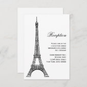 Parisian Eiffel Tower Black & White Reception Kaar Kaart (Voorkant / Achterkant)