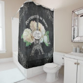 Parisian Fleur Jardin Paris Eiffel Tower Douchegordijn (In situ)