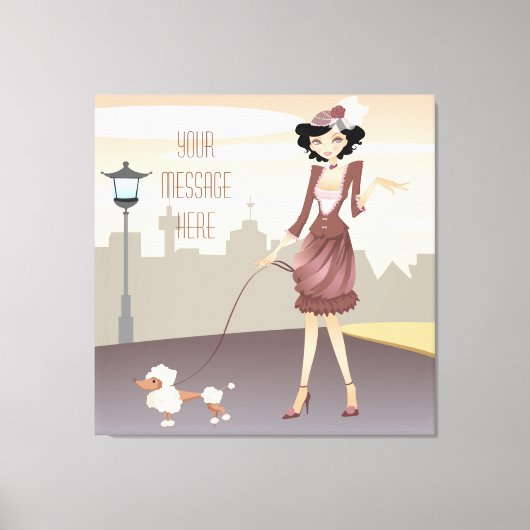 Parisian Girl Wrapped Canvas Afdruk (Voorkant)