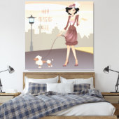 Parisian Girl Wrapped Canvas Afdruk (Insitu (Slaapkamer))