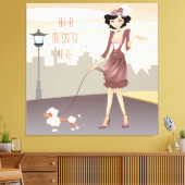 Parisian Girl Wrapped Canvas Afdruk (Insitu (Woonkamer))