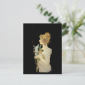 Parisian Lady en Feather Briefkaart (Staand voorkant)