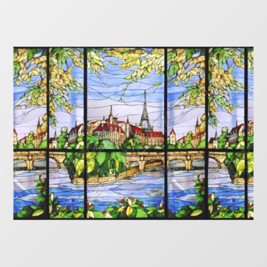 PARISIAN LANDSCAPE-GLAS IN LOOD RAAMSTICKER (Vel)