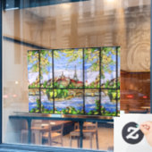 PARISIAN LANDSCAPE-GLAS IN LOOD RAAMSTICKER (Cafe Raam)