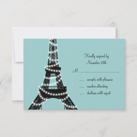 Parisian Lights RSVP (turquoise) (Voorkant)