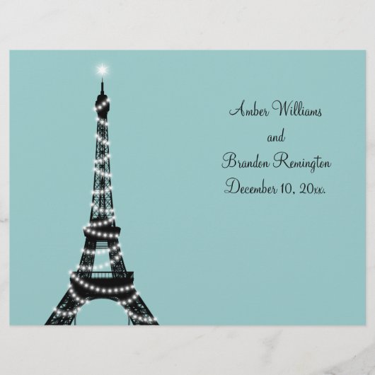 Parisian Lights Wedding Programme (Voorkant)