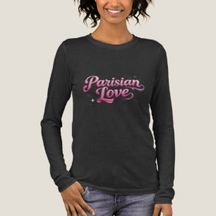 Parisian Love Retro Neon Script Lange Mouwen T-Shi Tri-Blend Shirt