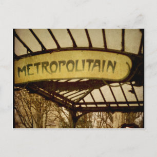 Parisian metro entrance briefkaart