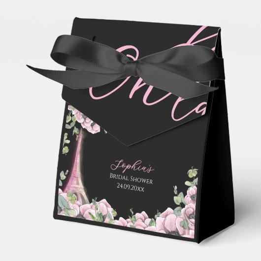 Parisian Oh La La Bridal Shower Bedankdoosjes (Voorkant Zijde)