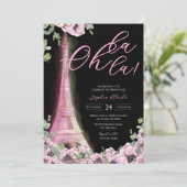 Parisian Oh La La Bridal Shower Kaart (Staand voorkant)