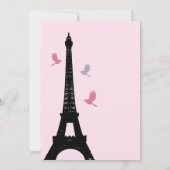 Parisian Quinceanera Invitation (roze) Kaart (Achterkant)