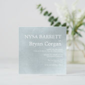 Parisian - sky blue striped bruiloft kaart (Staand voorkant)